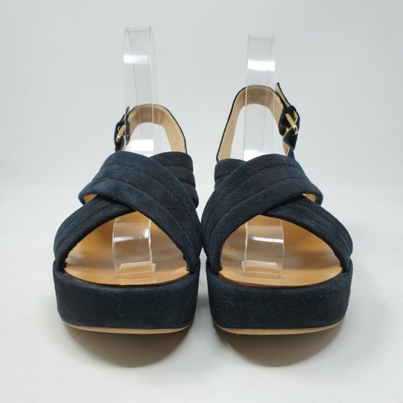 J. Crew Marcie Women's Black Suede Platform Wedge - Picture 3 of 8